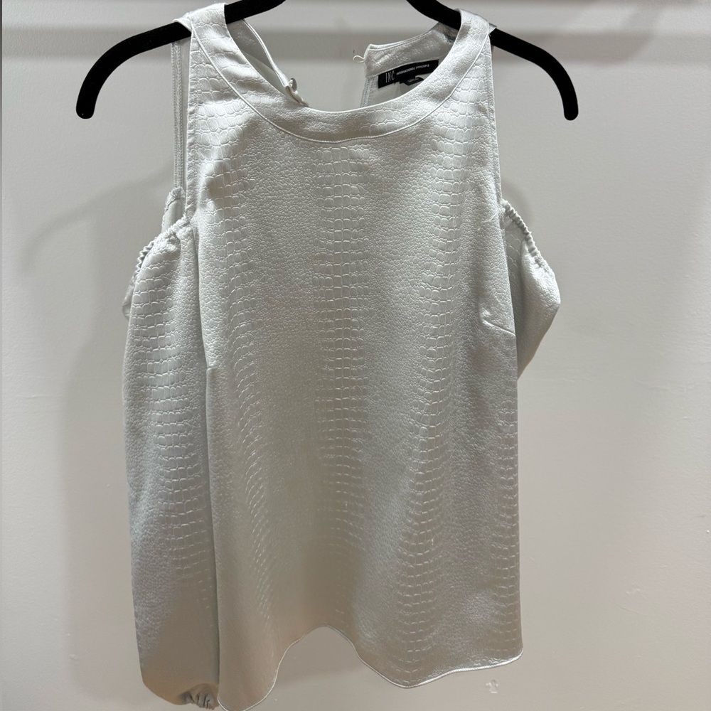INC International Concepts Shimmering Silver Top